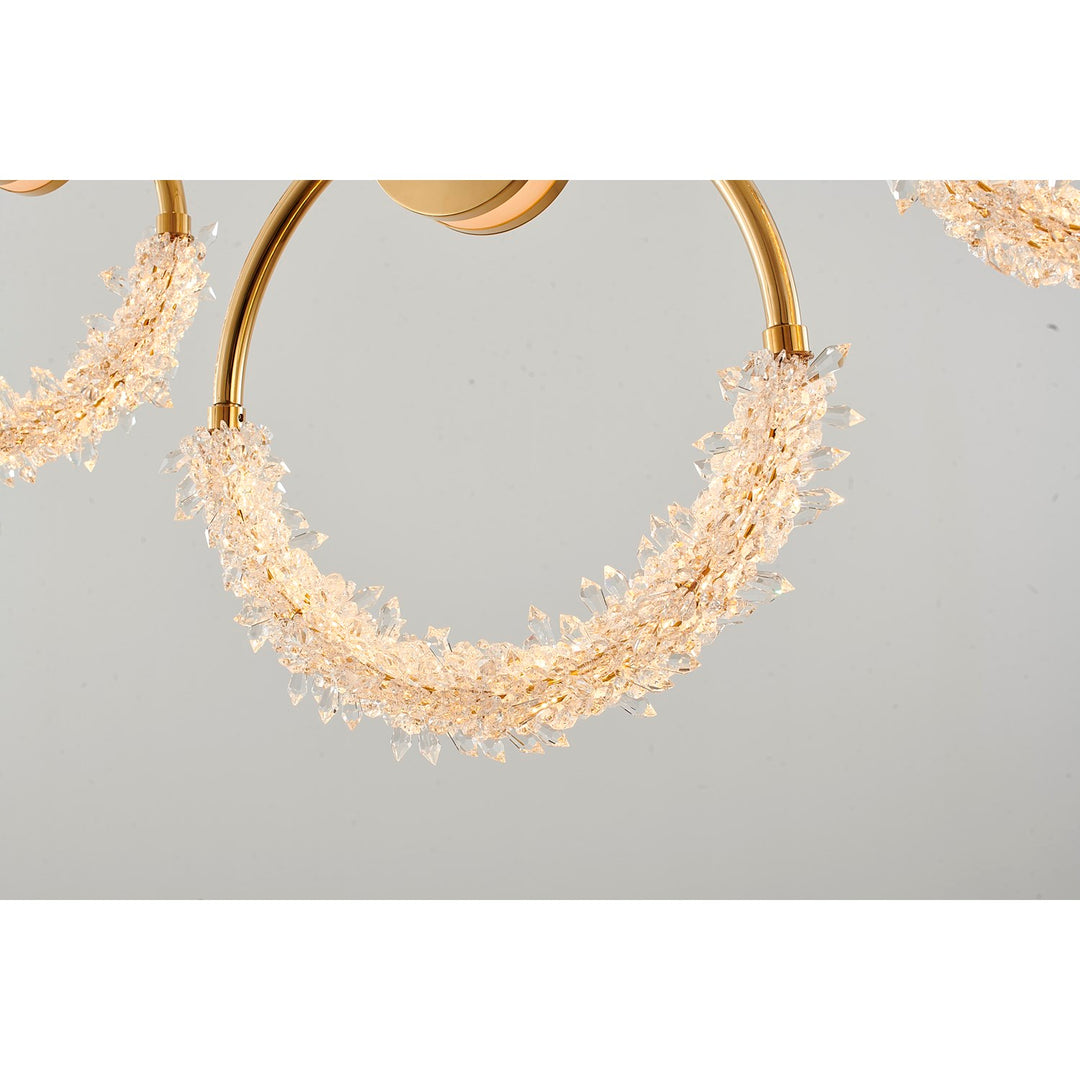 Led Chandelier In Gold Finish