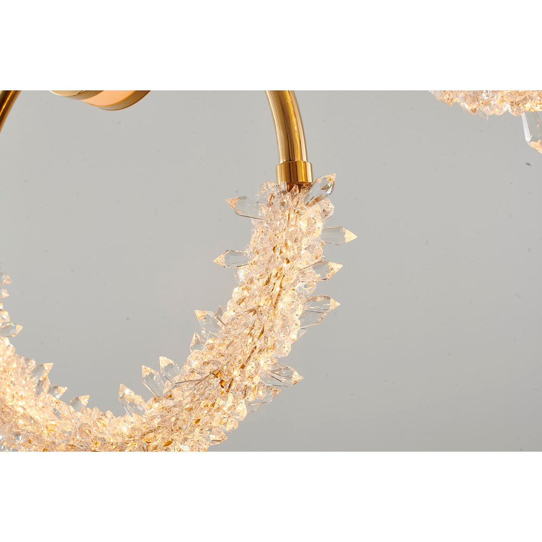 Led Chandelier In Gold Finish