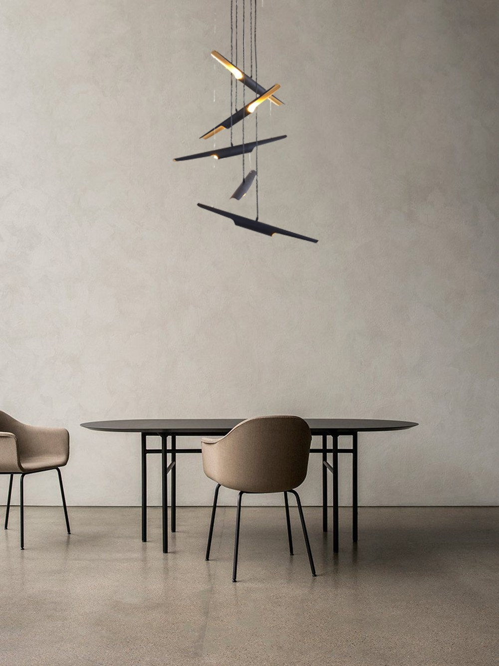 Chandelier In Matte Black Finish by Bethel
