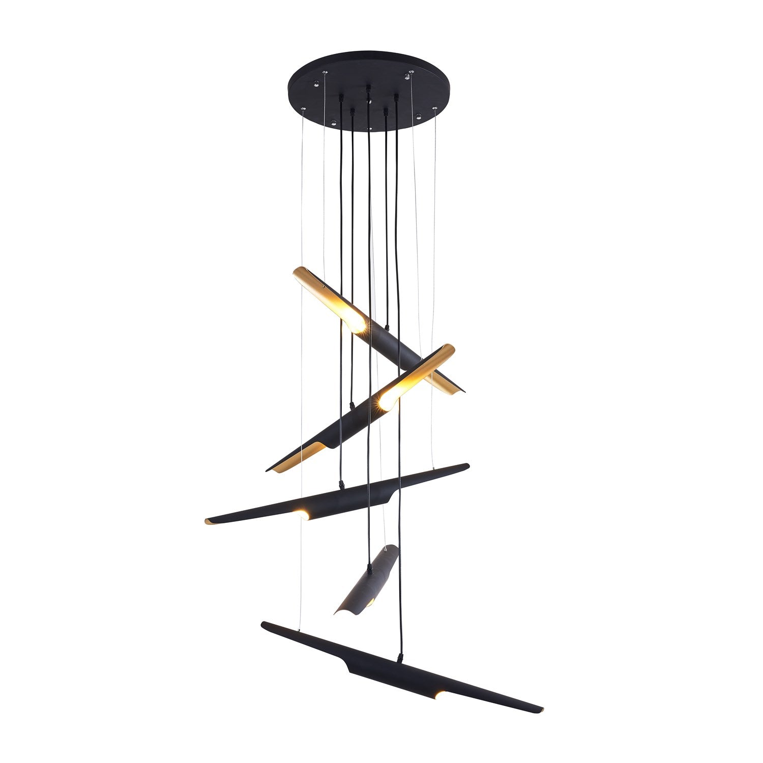 Chandelier In Matte Black Finish