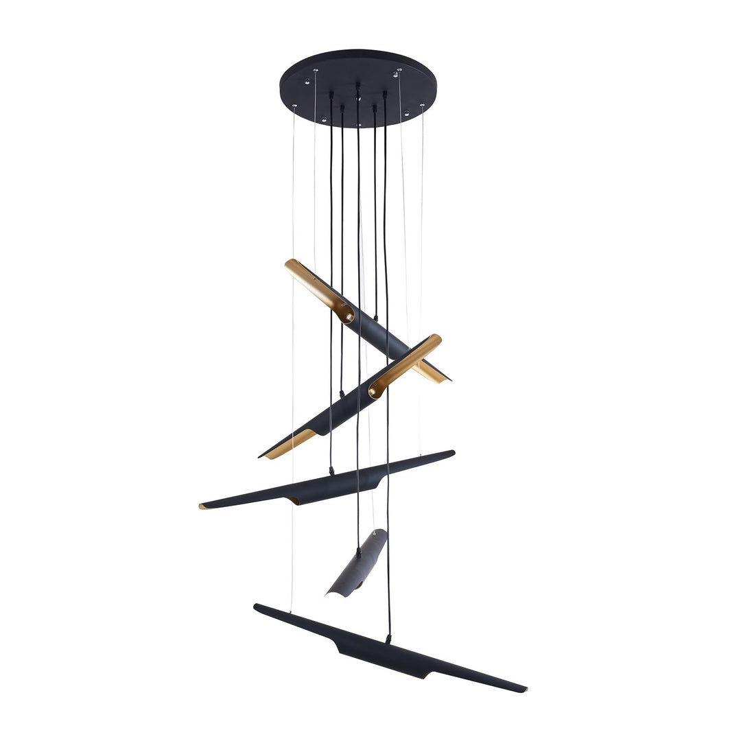 Chandelier In Matte Black Finish