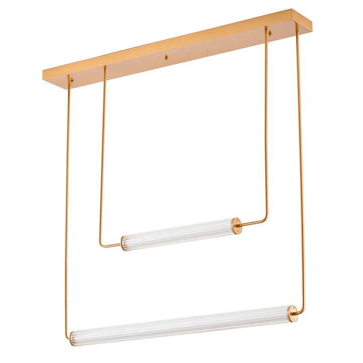 Led Chandelier In Brass Finish