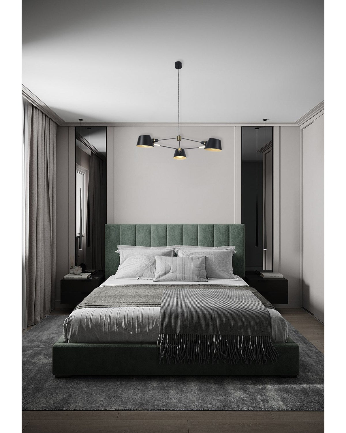 Chandelier In Black Finish by Bethel
