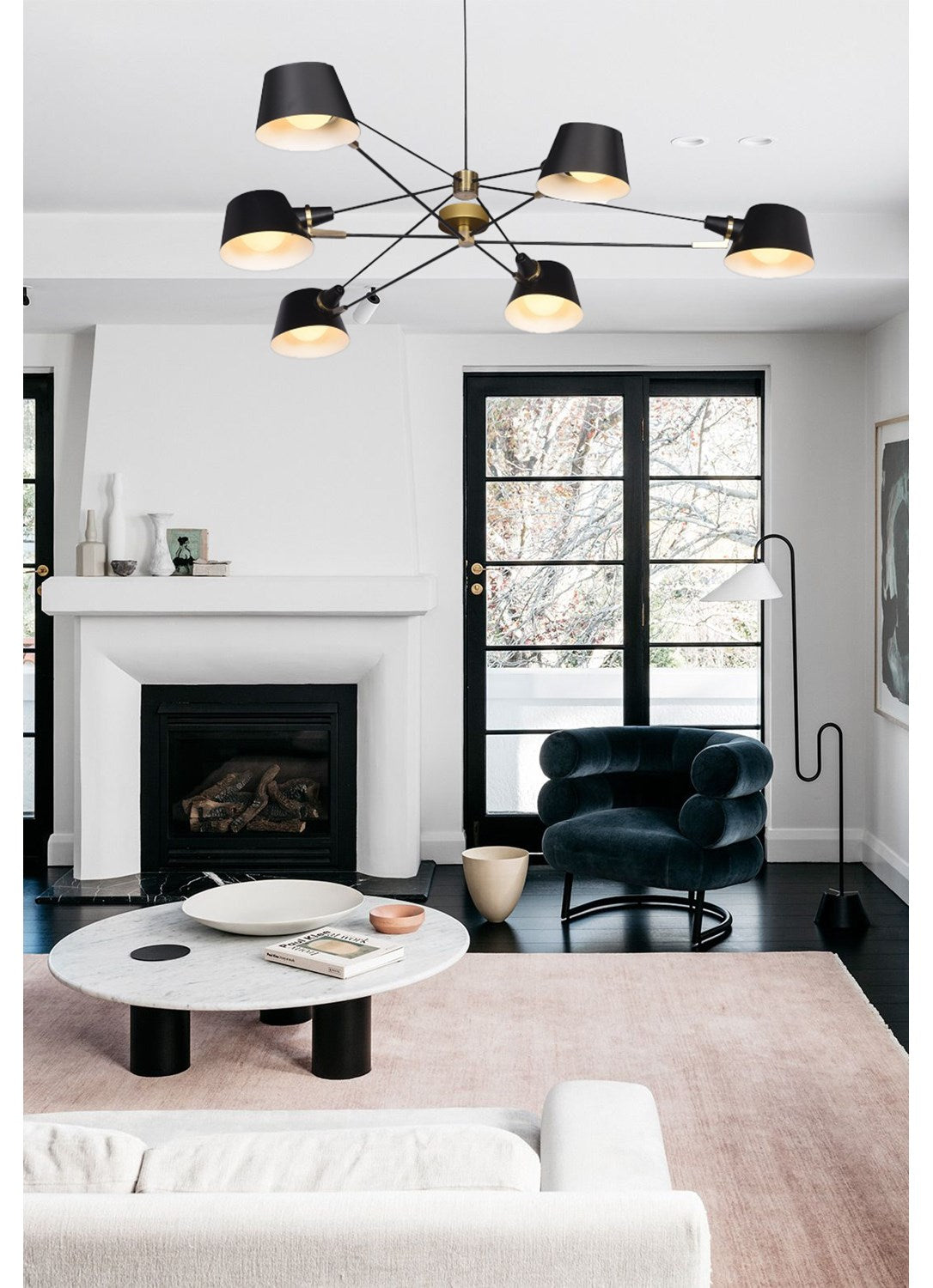 Chandelier In Black Finish by Bethel