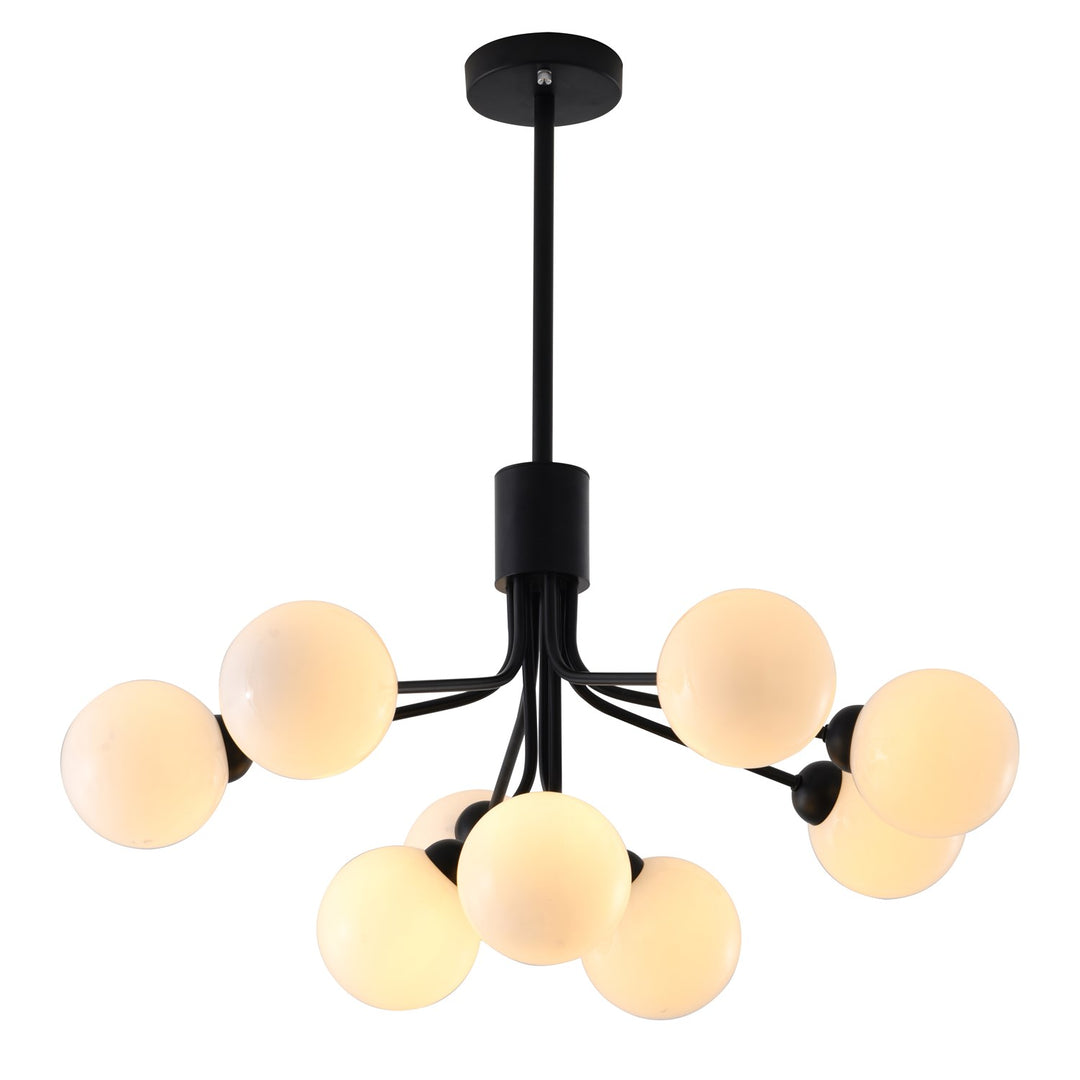 Chandelier In Black Finish by Bethel