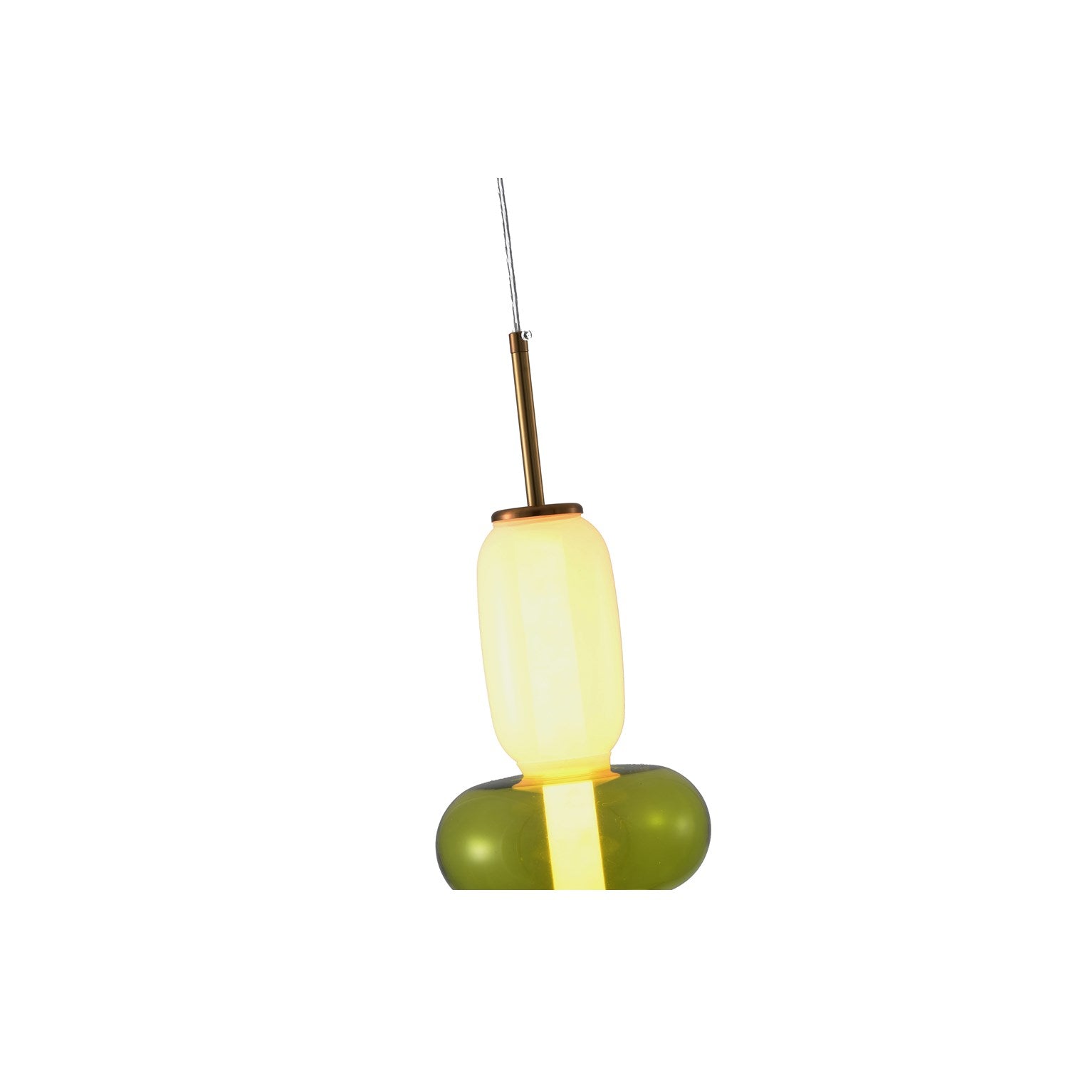 Led Pendant In Gold; White & Green Finish