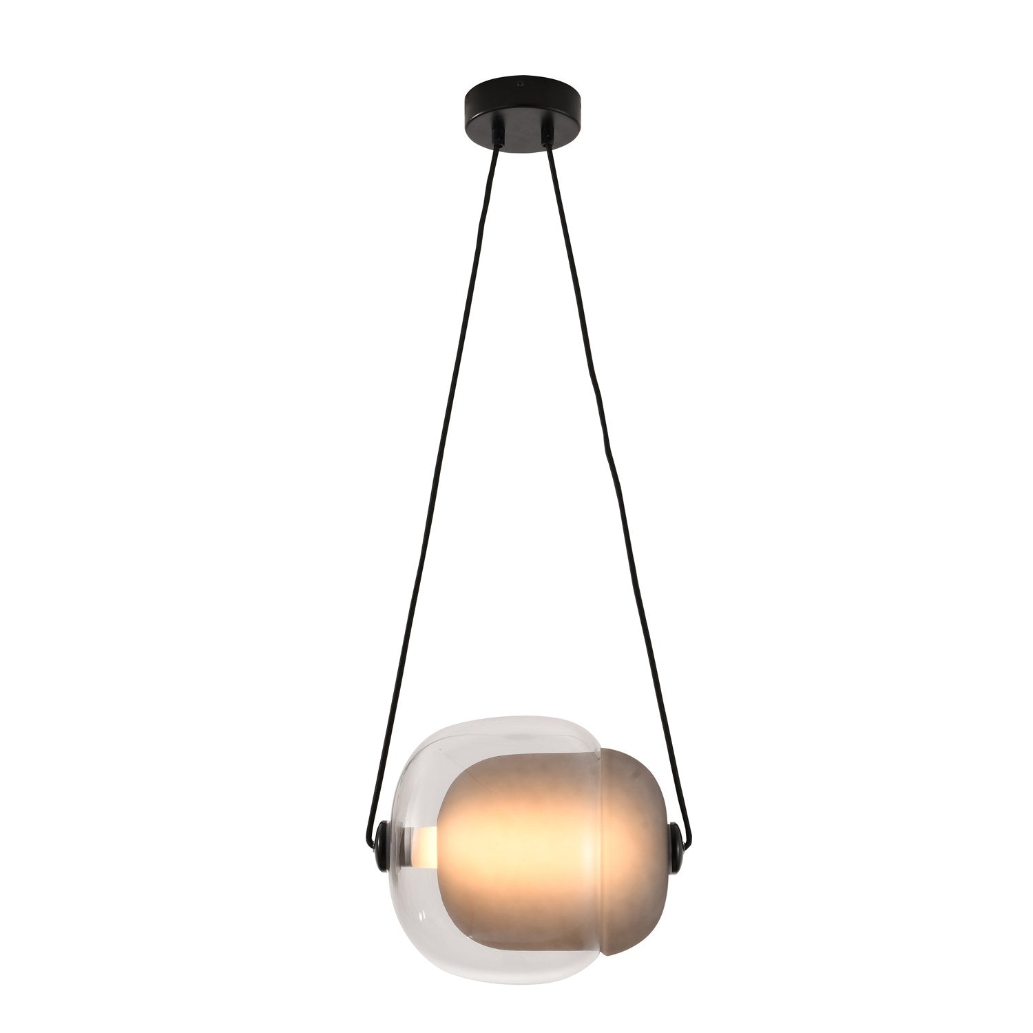 Led Pendant In Smoke & Clear & Black Finish by Bethel