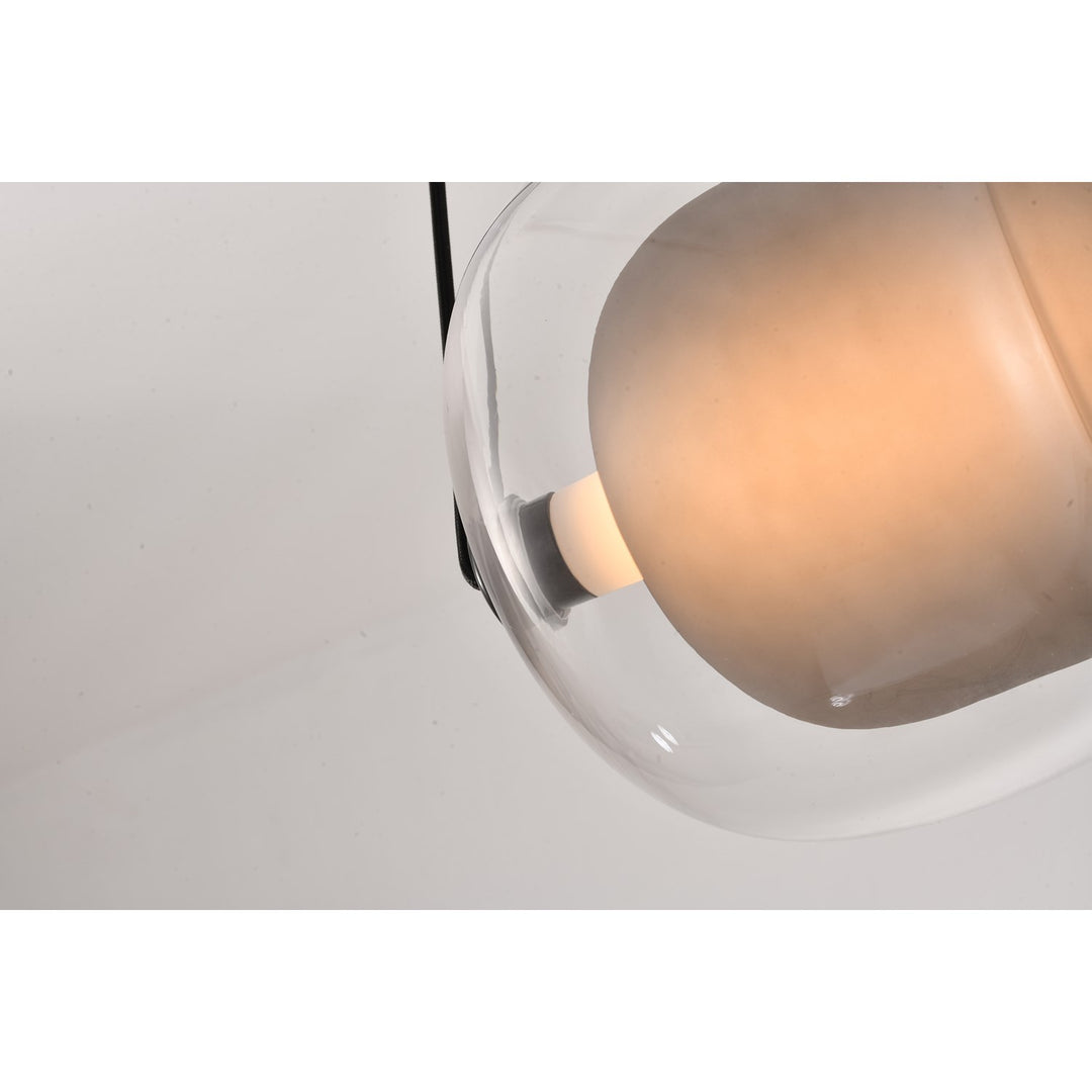 Led Pendant In Smoke & Clear & Black Finish
