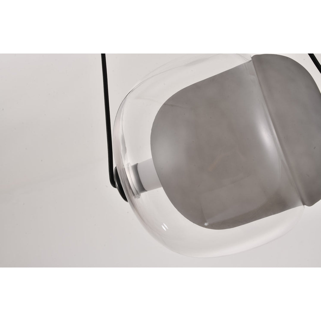 Led Pendant In Smoke & Clear & Black Finish