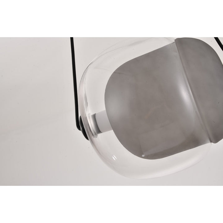 Led Pendant In Smoke & Clear & Black Finish