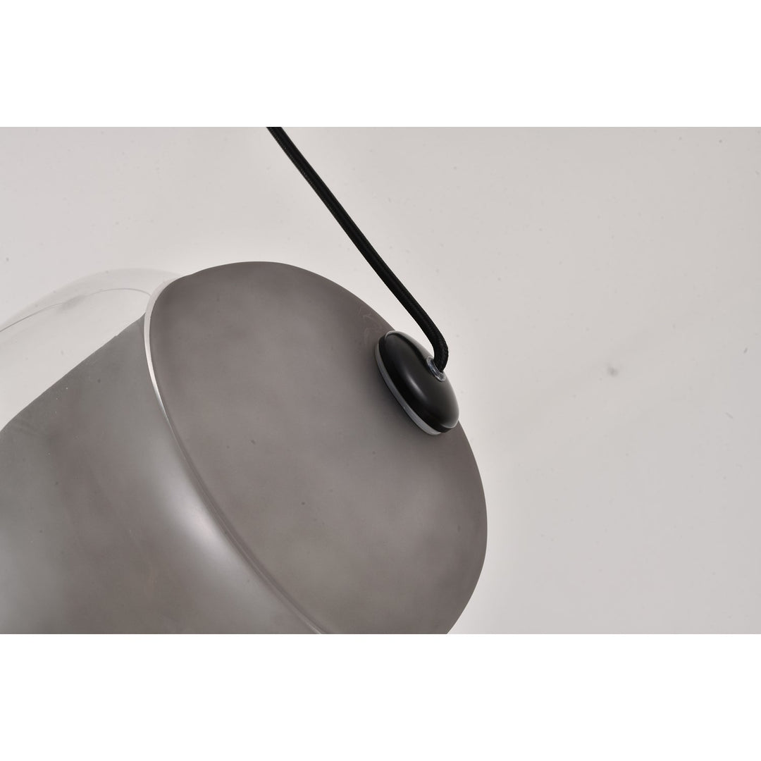 Led Pendant In Smoke & Clear & Black Finish