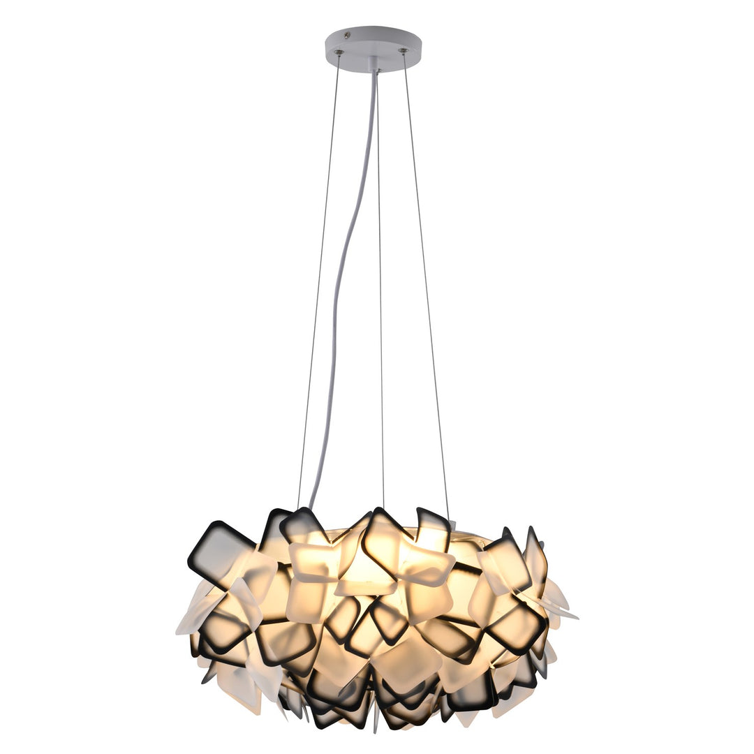 Led Chandelier In White & Black Finish by Bethel