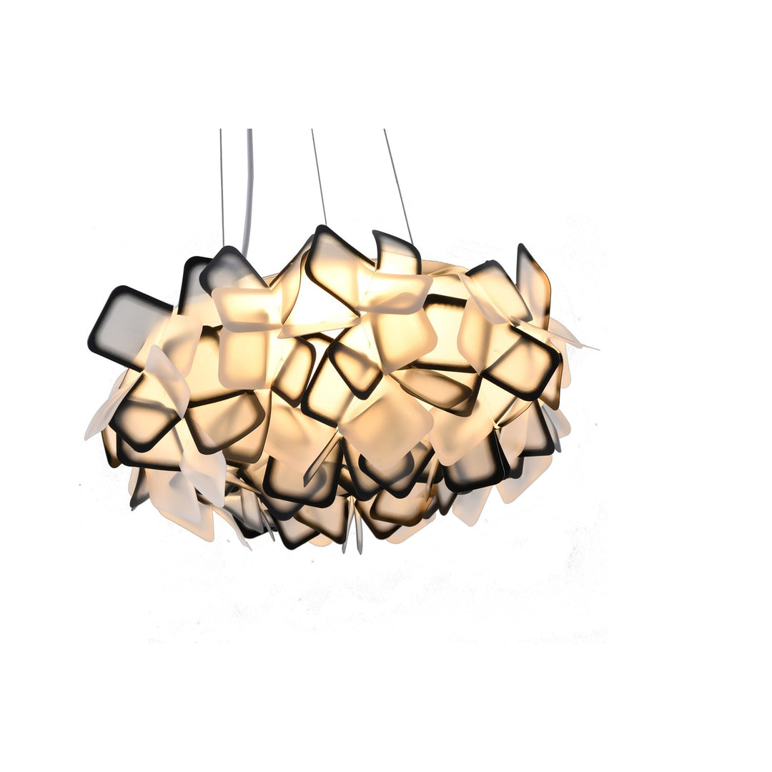 Led Chandelier In White & Black Finish