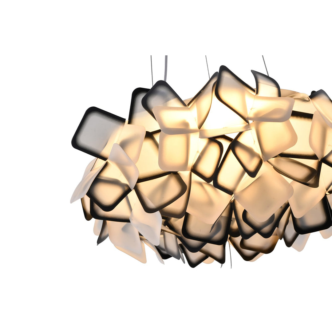 Led Chandelier In White & Black Finish