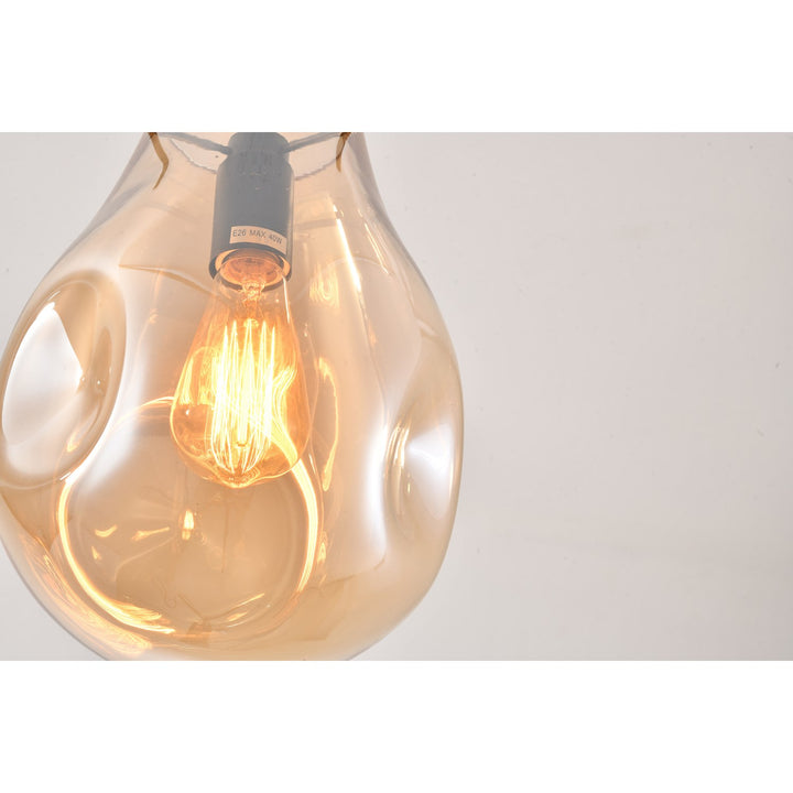 Pendant In Black & Amber Finish