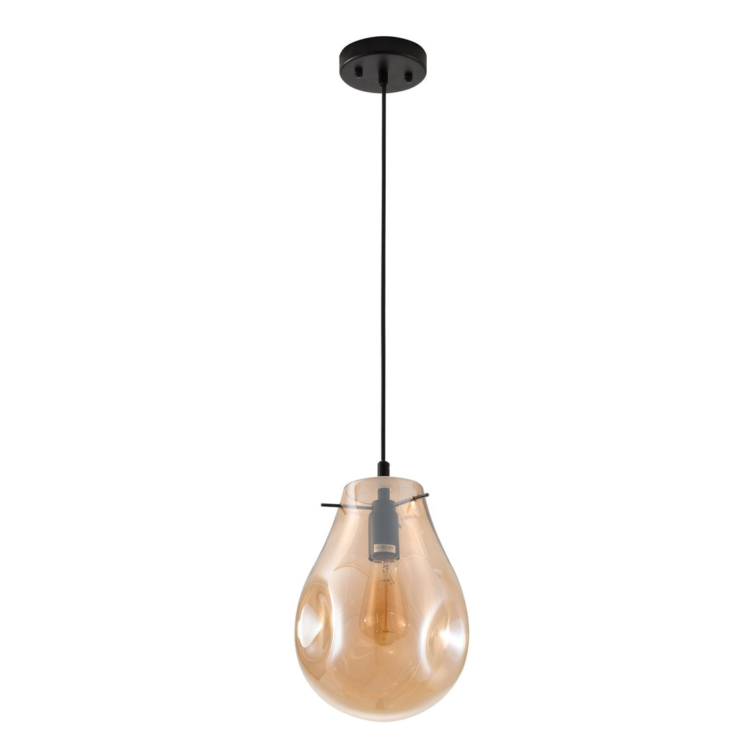 Pendant In Black & Amber Finish