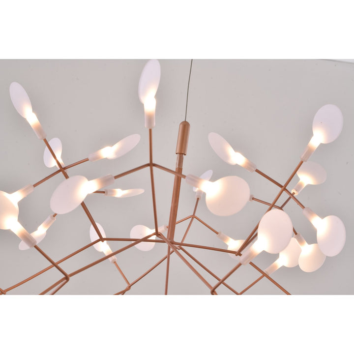 Led Chandelier In Matte Copper Finish