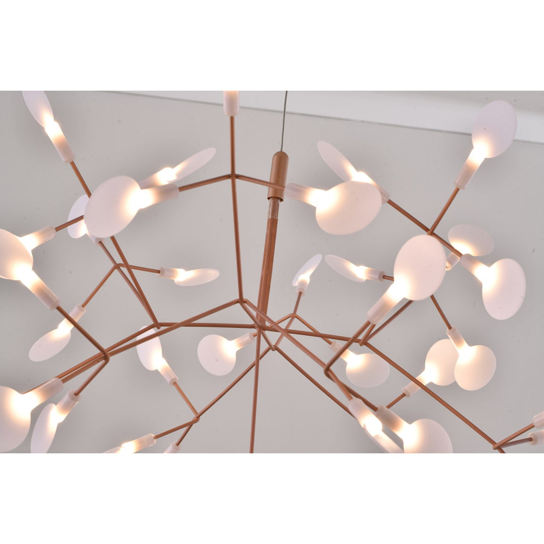Led Chandelier In Matte Copper Finish
