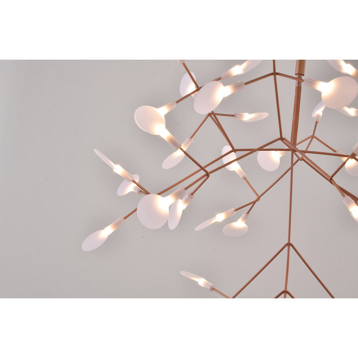 Led Chandelier In Matte Copper Finish