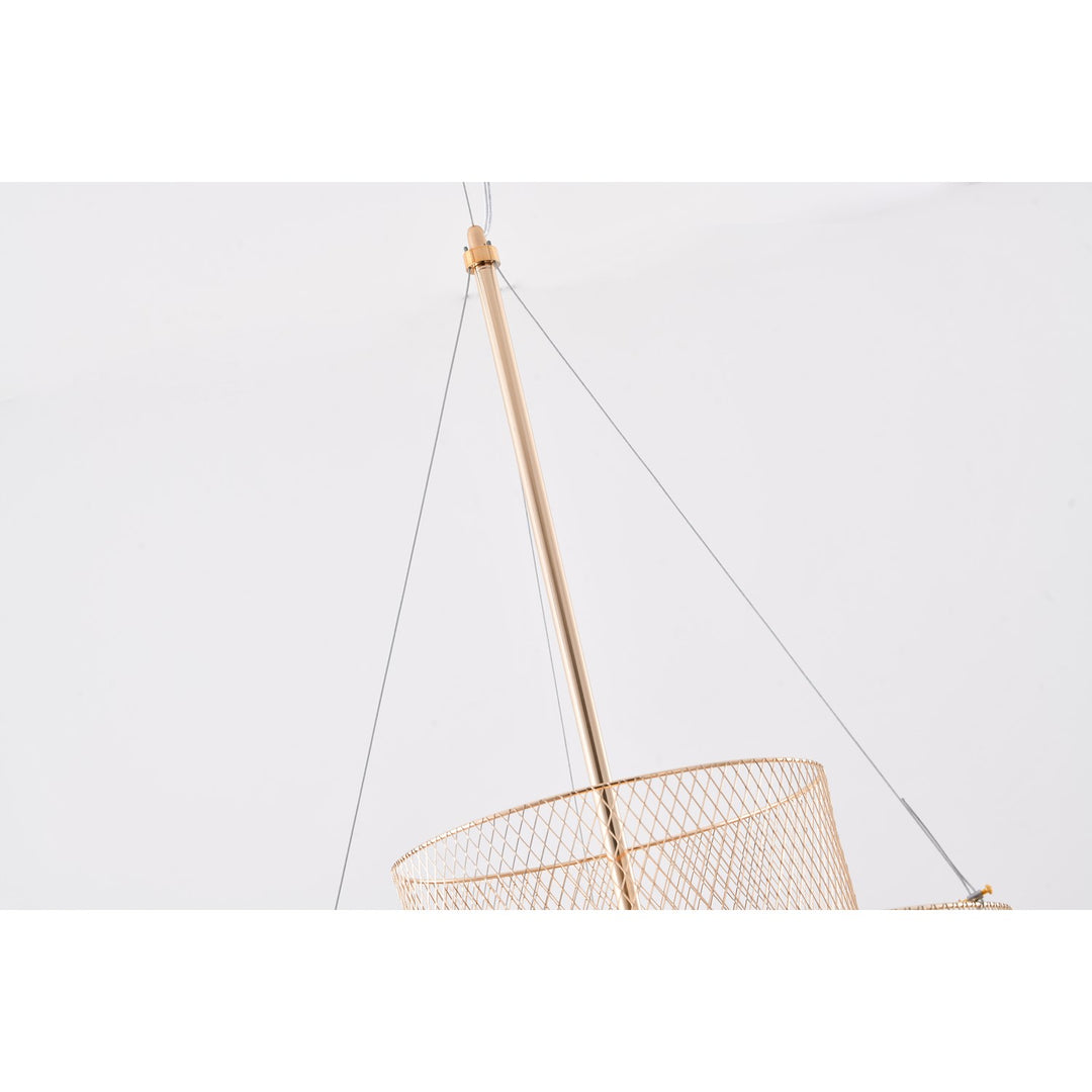 Led Chandelier In Gold Finish