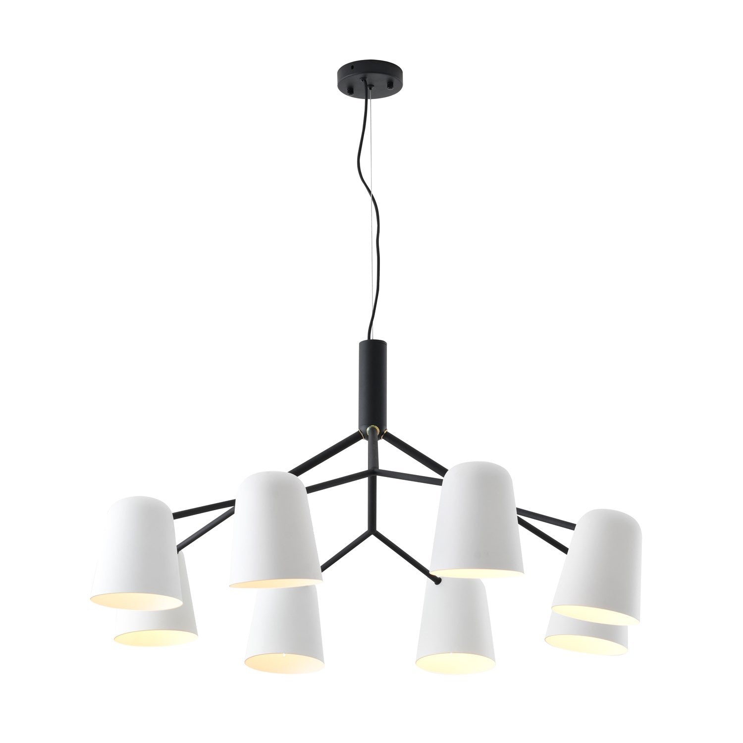 Chandelier In Black & White Finish by Bethel