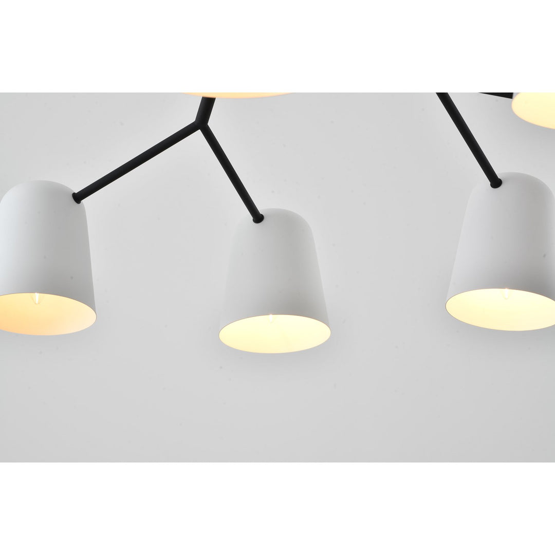 Chandelier In Black & White Finish