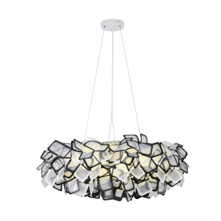Led Chandelier In Black & White Finish by Bethel