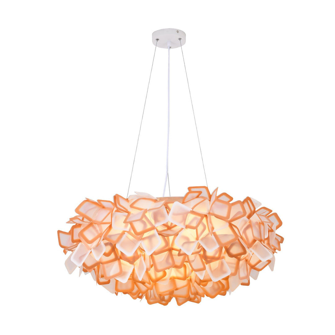 Led Chandelier In White & Orange Finish by Bethel