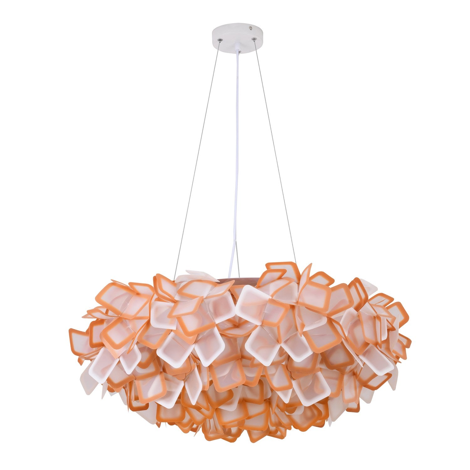 Led Chandelier In White & Orange Finish