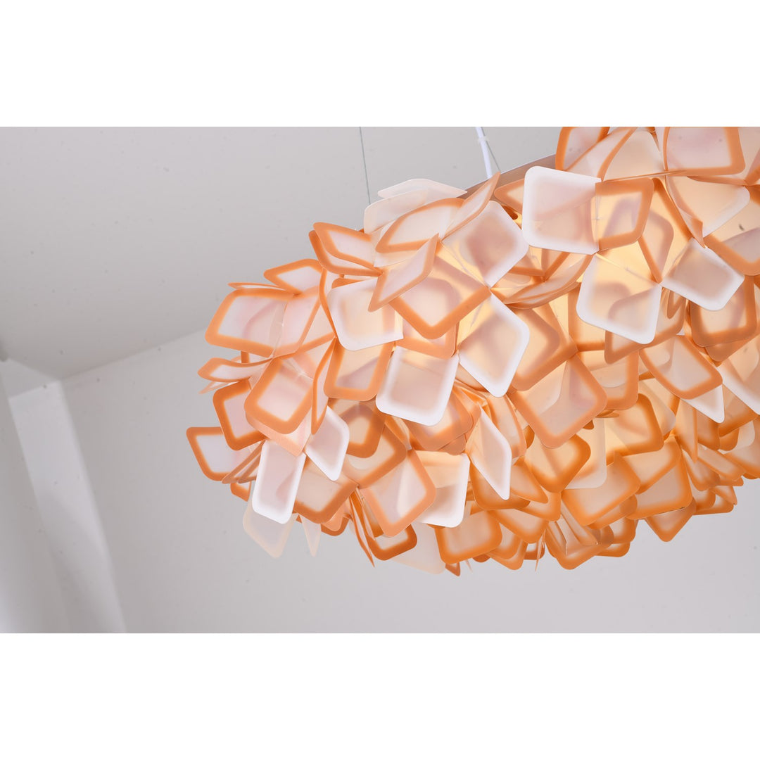 Led Chandelier In White & Orange Finish