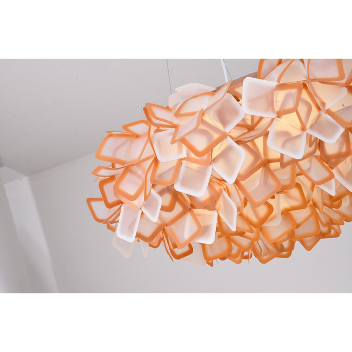Led Chandelier In White & Orange Finish