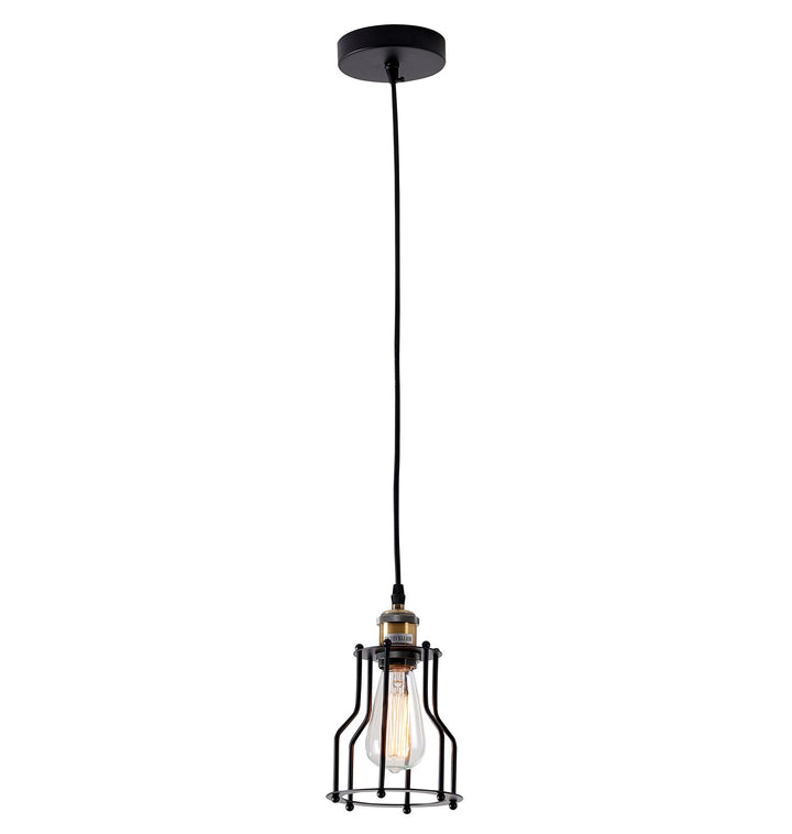 Single Pendant Lighting In Black Finish by Bethel