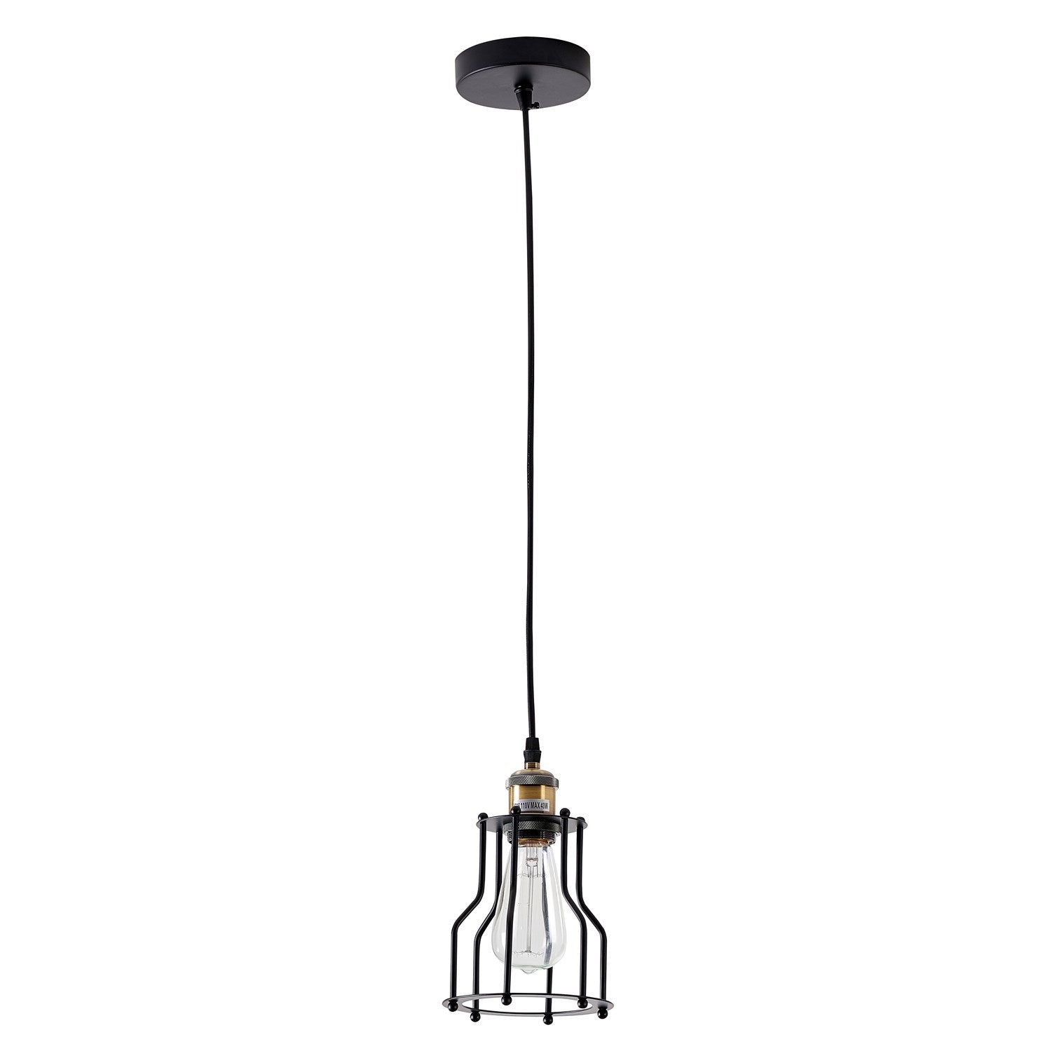 Single Pendant Lighting In Black Finish