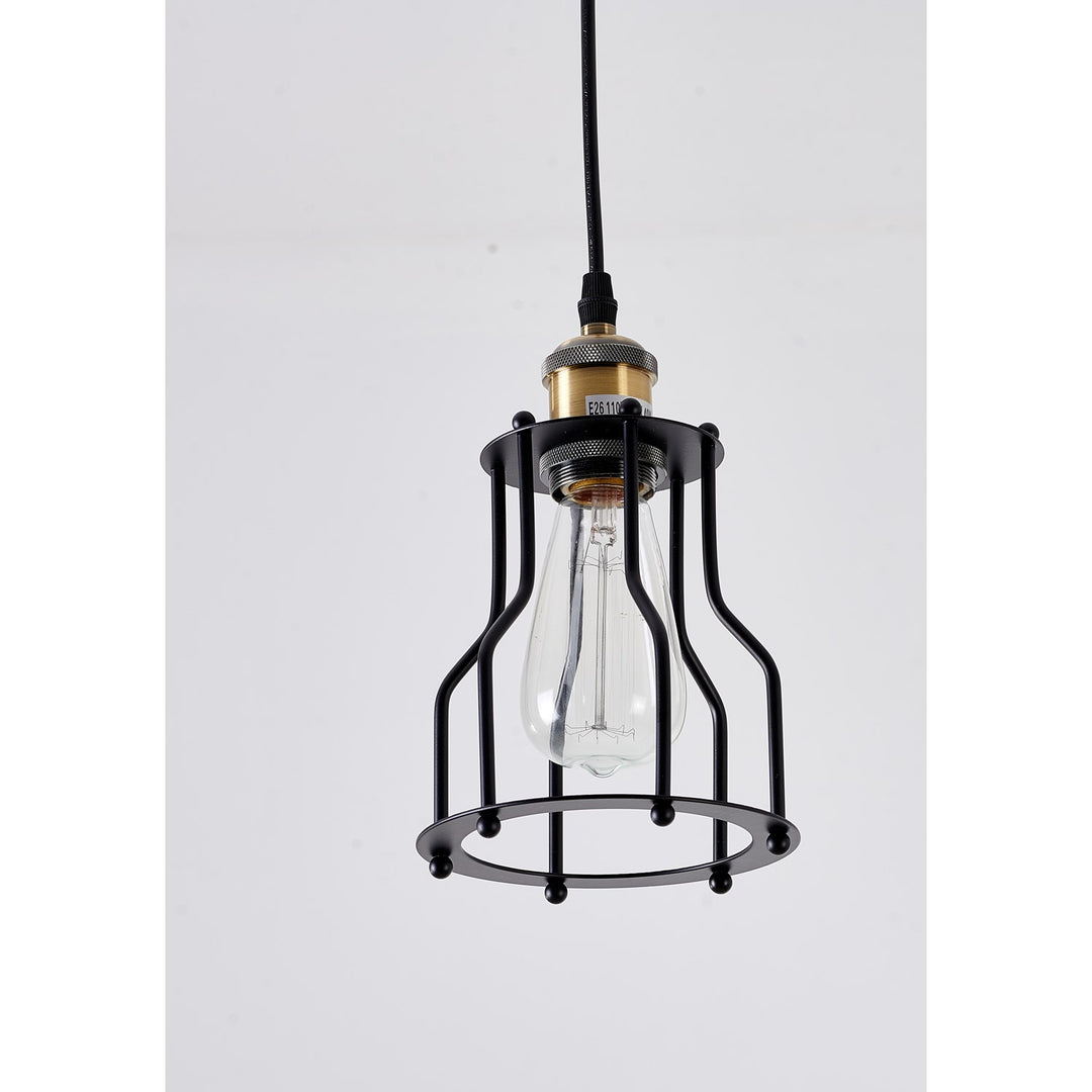 Single Pendant Lighting In Black Finish