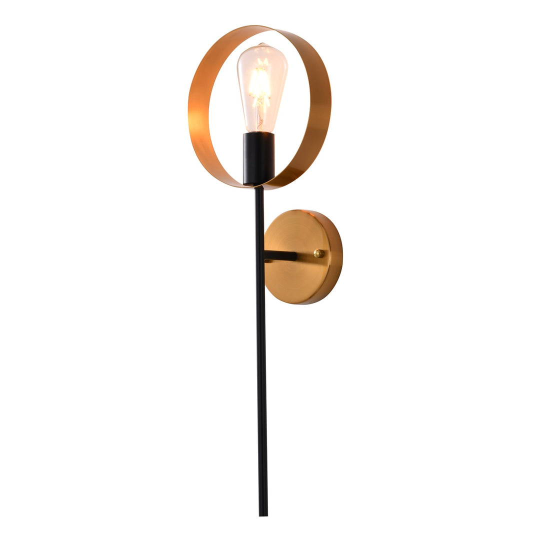 Wall Sconce In Black & Golden Bronze Finish by Bethel