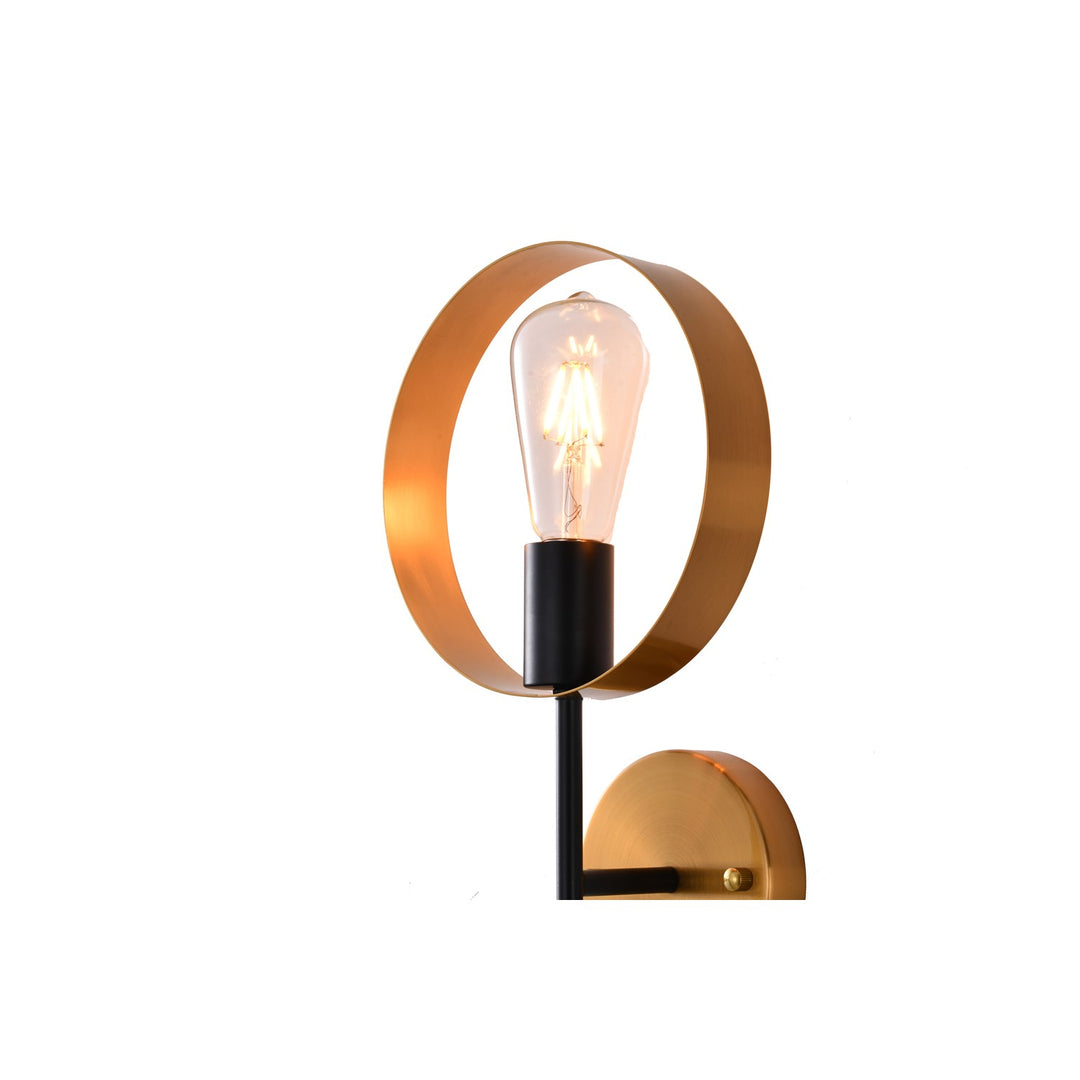 Wall Sconce In Black & Golden Bronze Finish