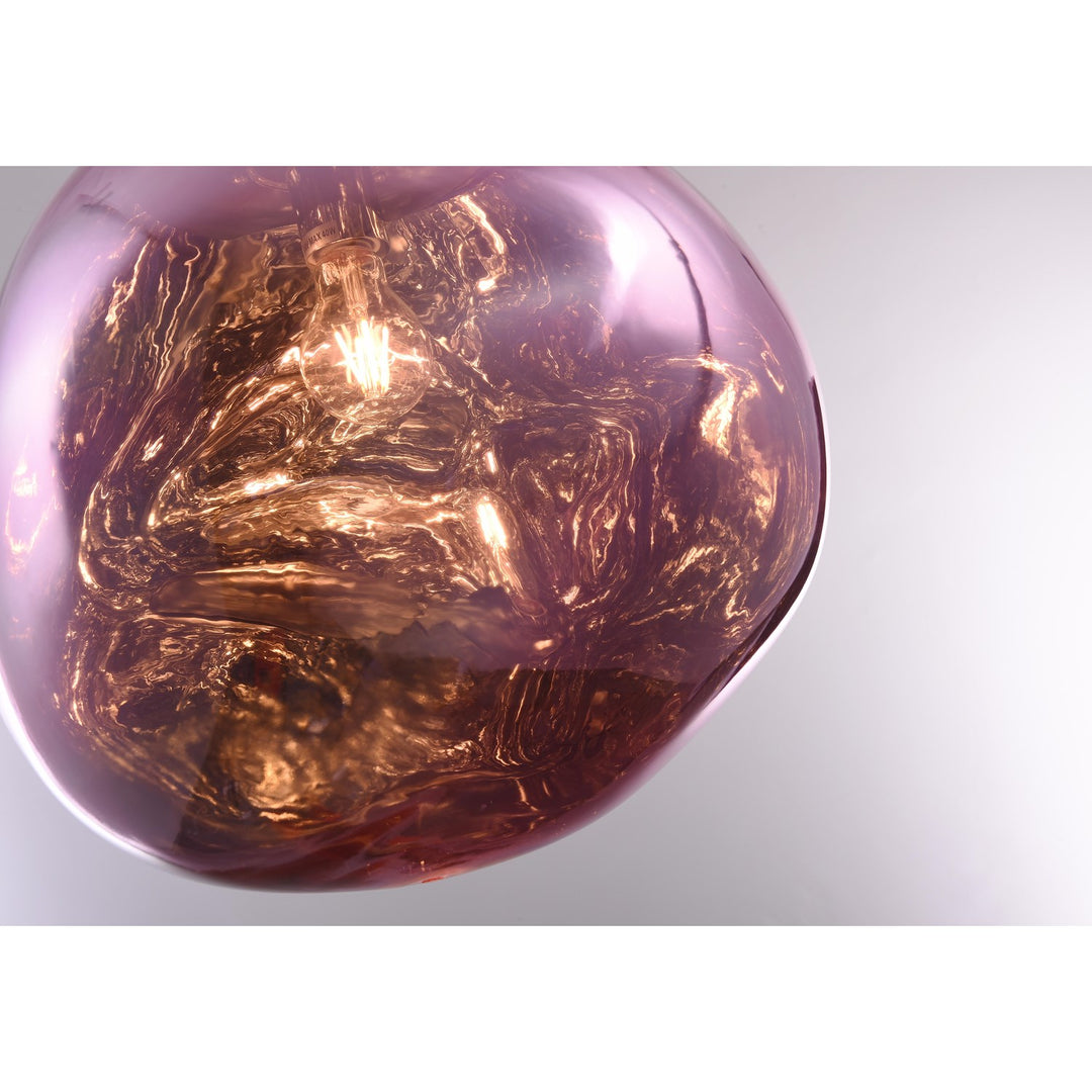 Single Pendant Lighting In Pink Finish