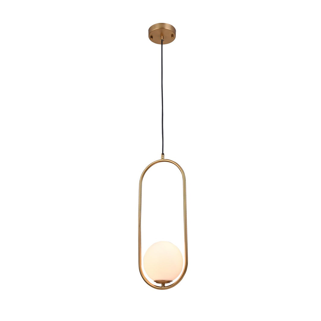 Single Pendant Lighting In Gold Finish by Bethel