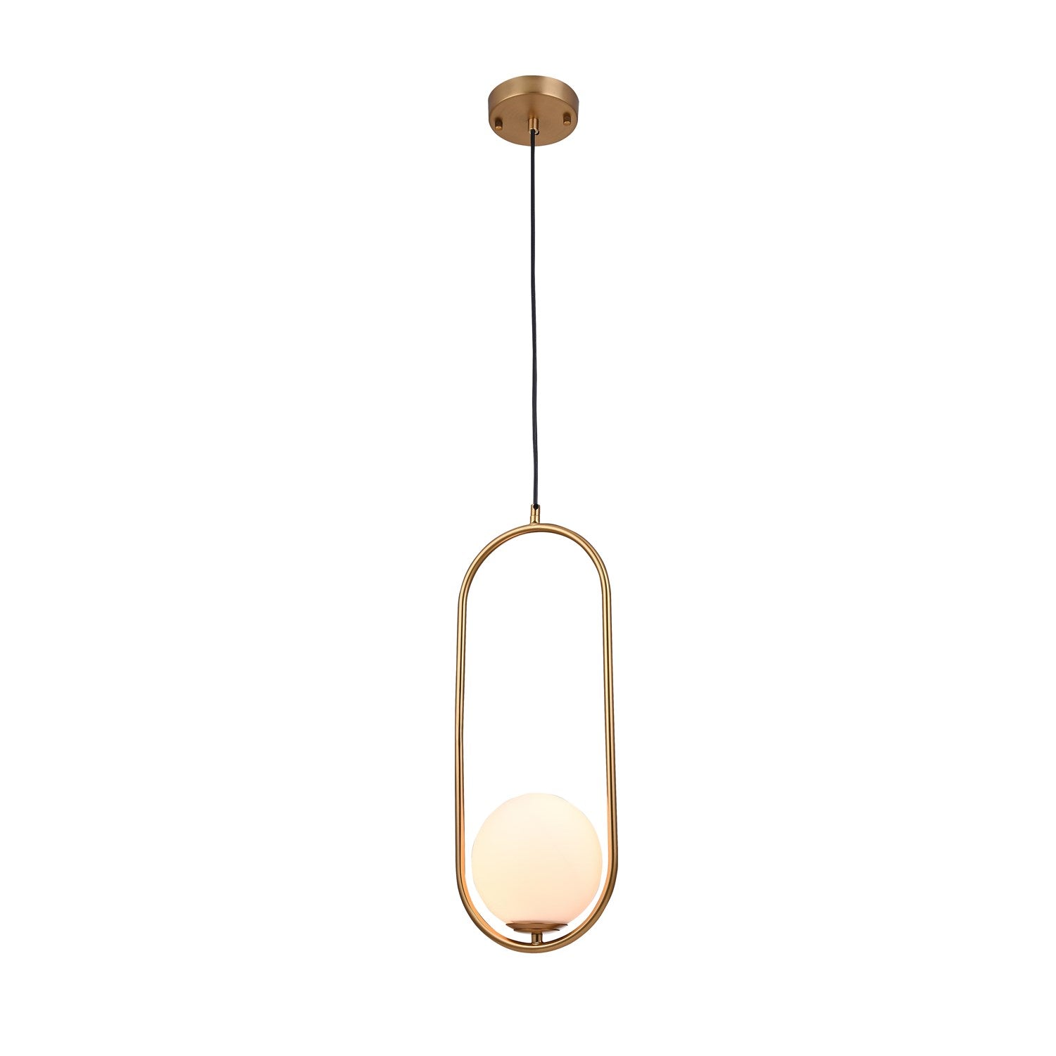 Single Pendant Lighting In Gold Finish by Bethel