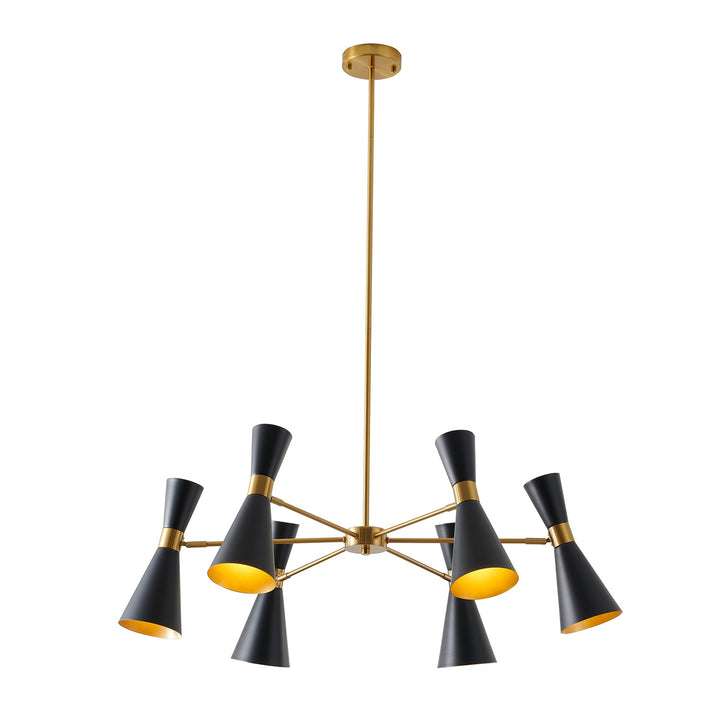 Chandelier In Black & Gold Finish by Bethel