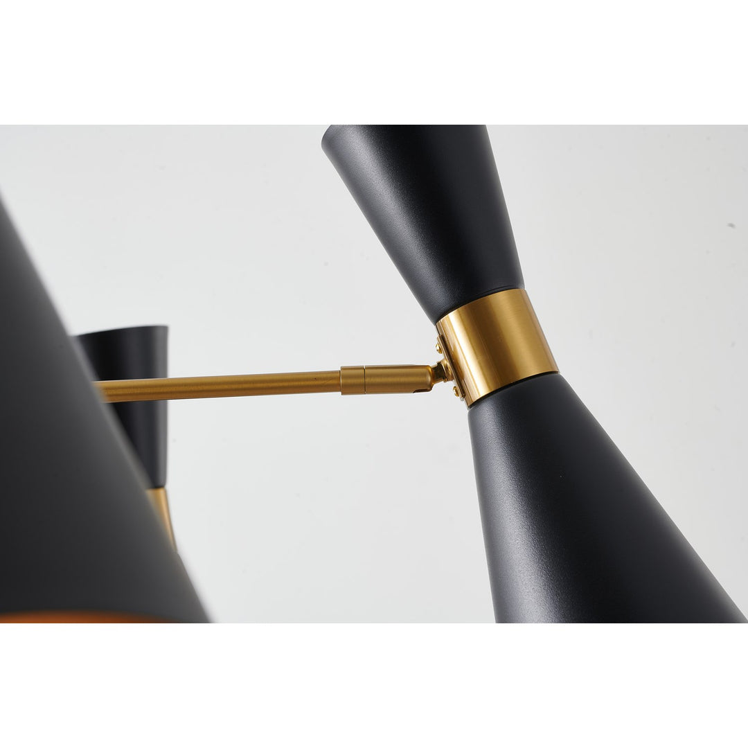 Chandelier In Black & Gold Finish