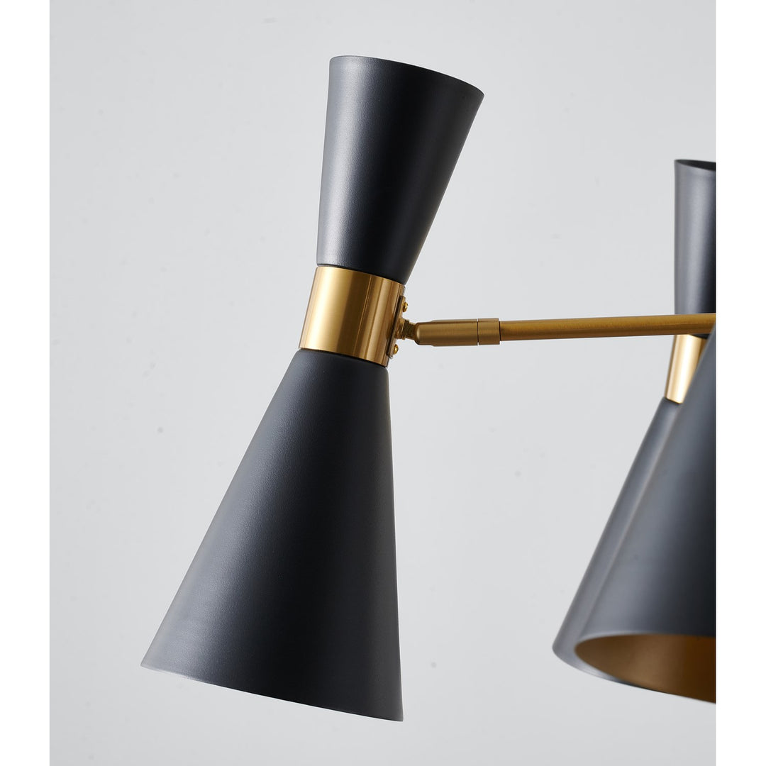 Chandelier In Black & Gold Finish