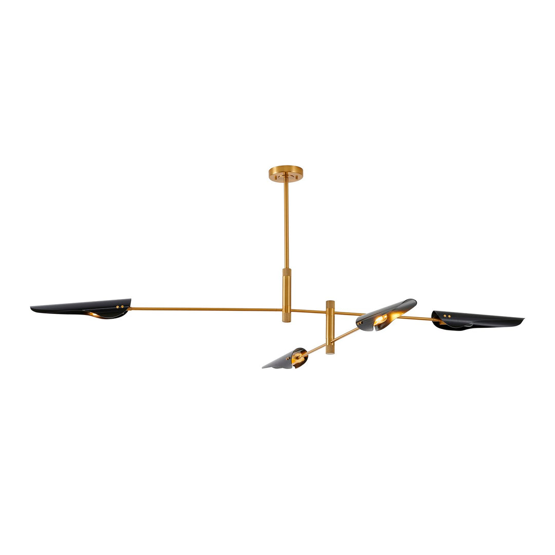 Chandelier In Gold & Black Finish