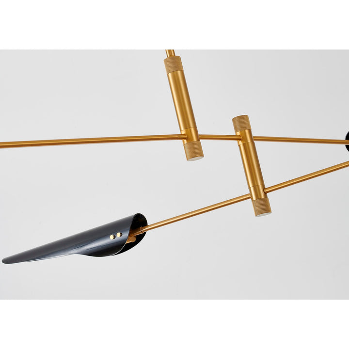 Chandelier In Gold & Black Finish