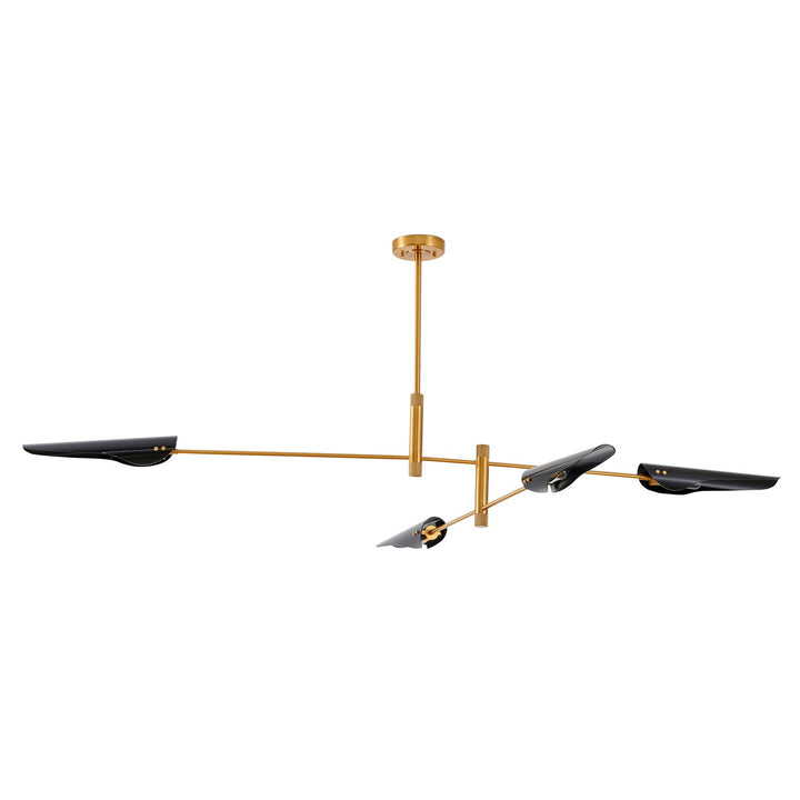 Chandelier In Gold & Black Finish