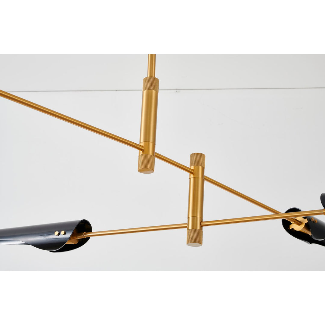 Chandelier In Gold & Black Finish