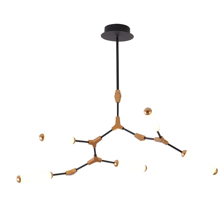 Led Chandelier In Black & Gold Finish by Bethel