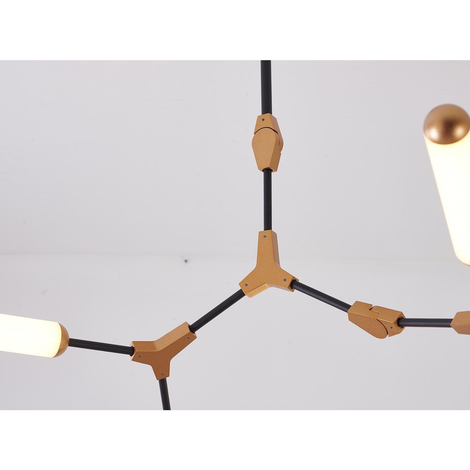 Led Chandelier In Black & Gold Finish