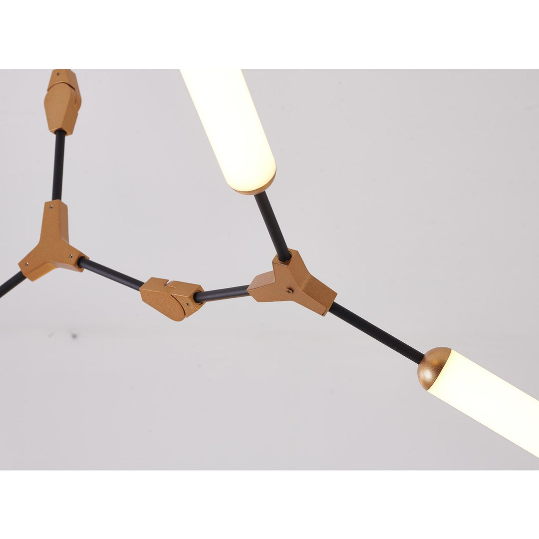Led Chandelier In Black & Gold Finish