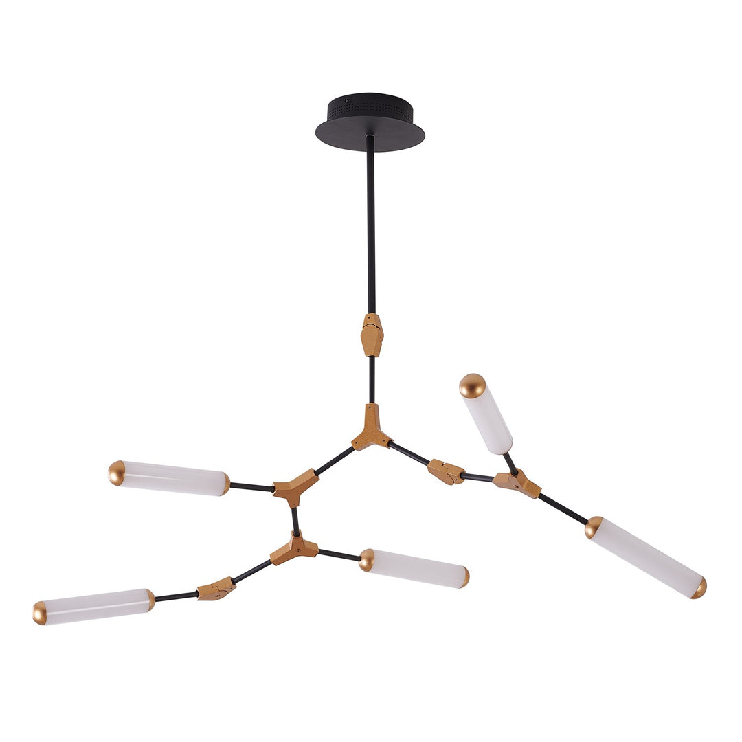 Led Chandelier In Black & Gold Finish
